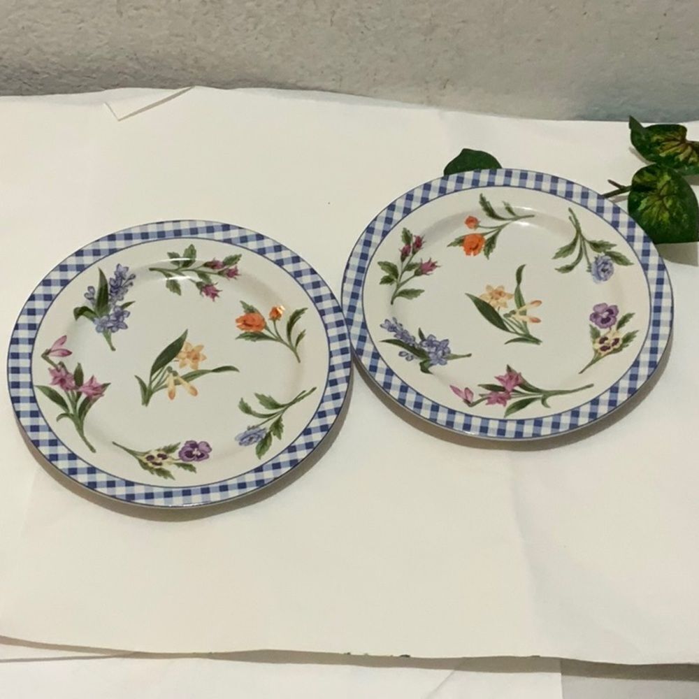 2 AMERICAN ATELIER ELIZABETH 5020 salad Plate 8 1/8” Granny Core Floral  A2